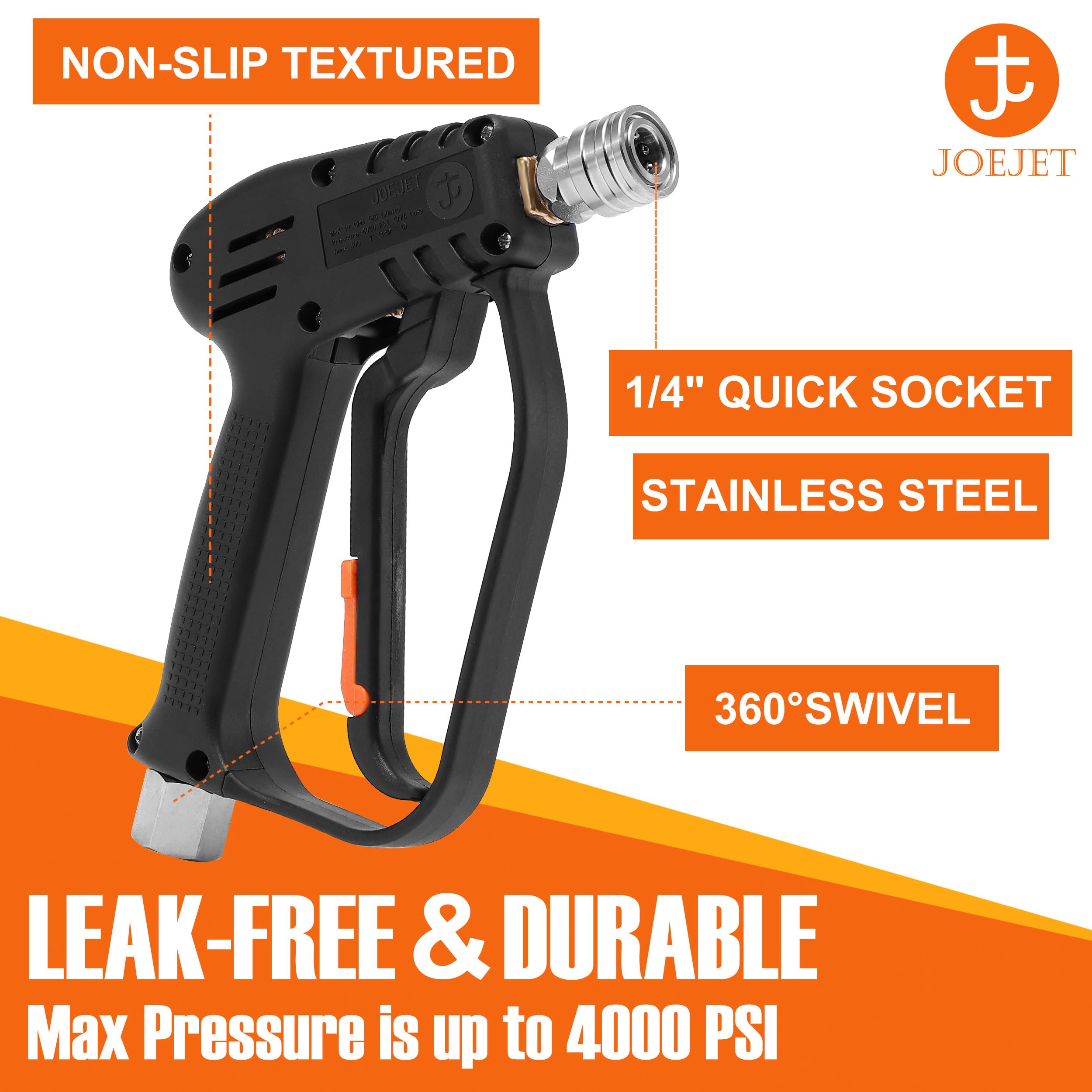 JOEJET Short Pressure Washer Gun, back view
