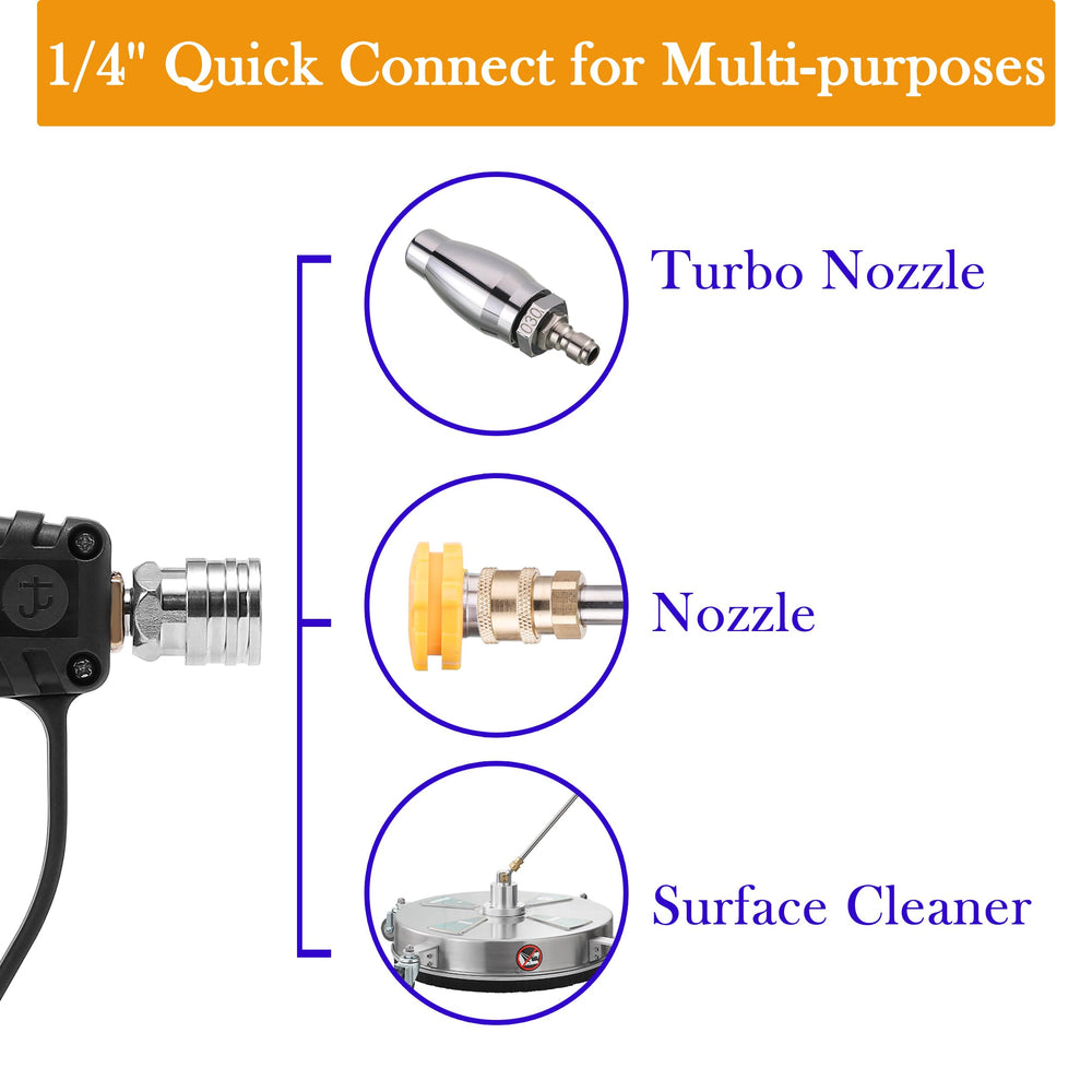 JOEJET Short Pressure Washer Gun in use, cleaning a patio
