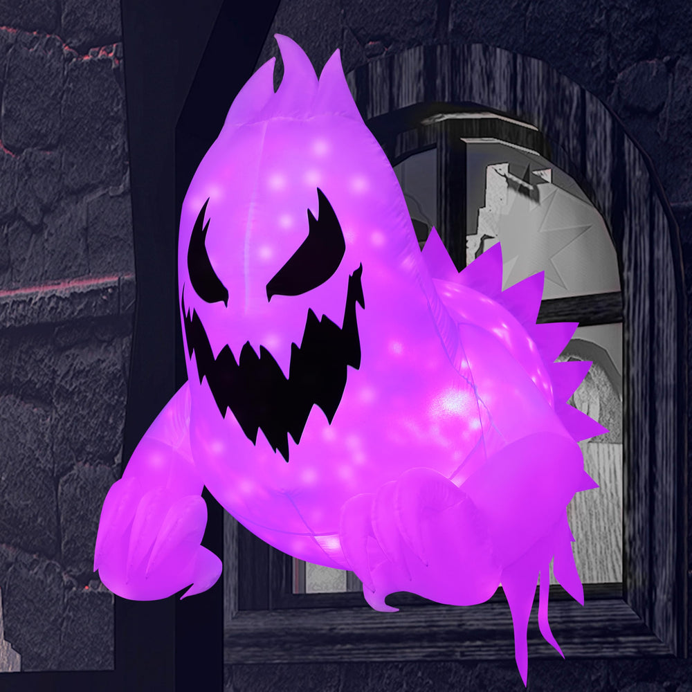 Joiedomi 4.5 FT Halloween Inflatable Ghost with purple LEDs front view