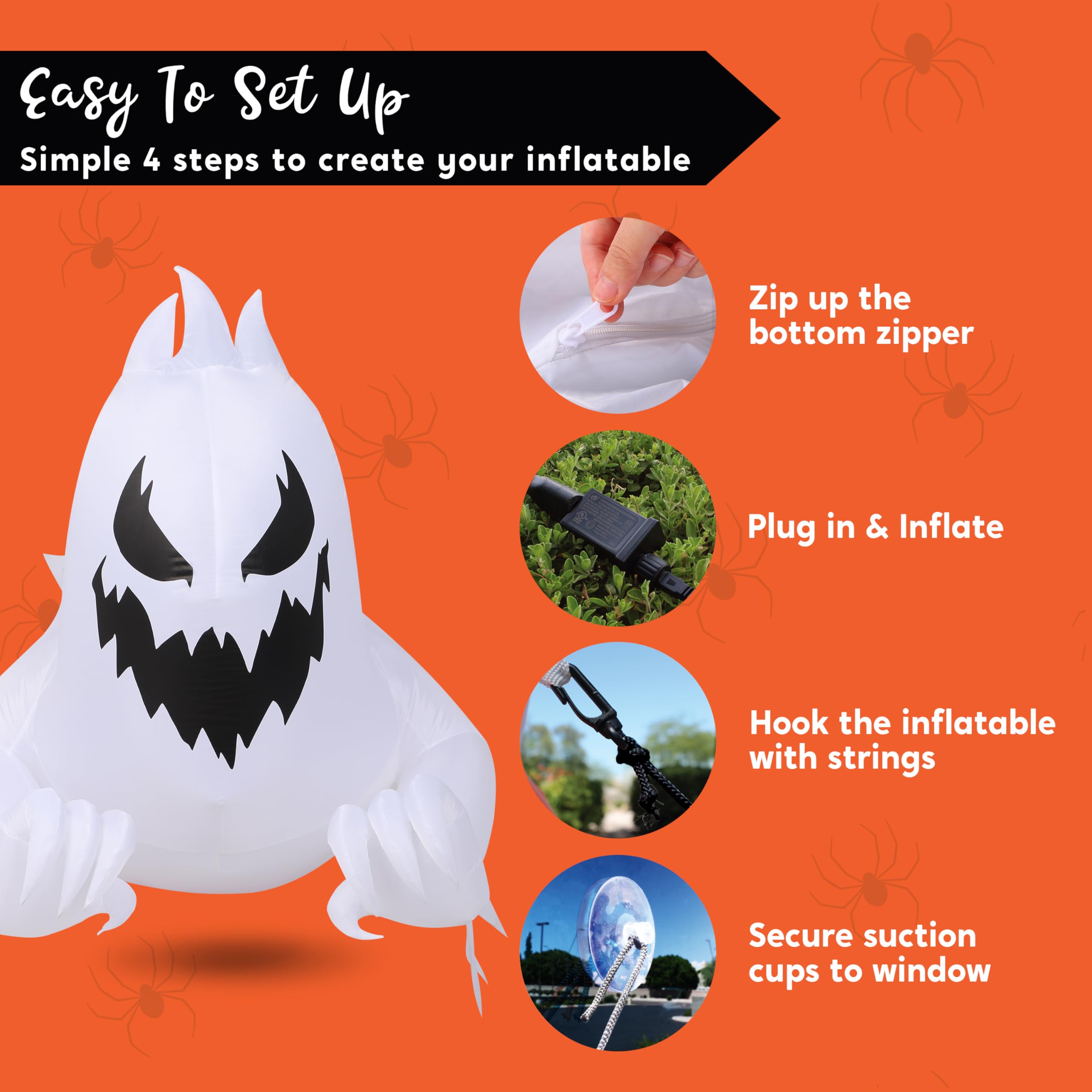 Joiedomi 4.5 FT inflatable ghost in a Halloween setup