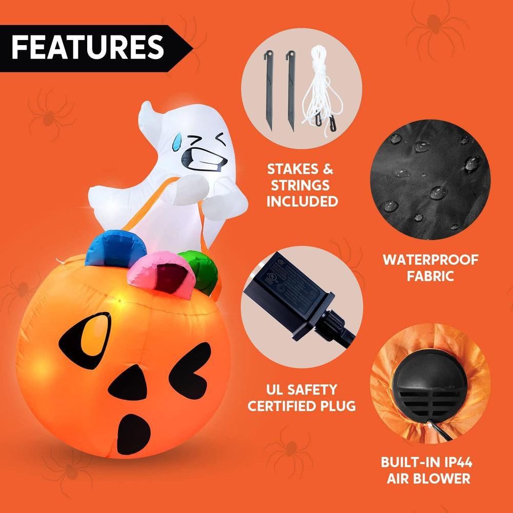 Joiedomi 5 FT Halloween inflatable ghost during the day
