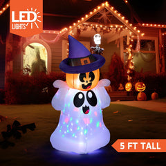 Joiedomi 5 FT Halloween inflatable ghost illuminated with colorful LEDs