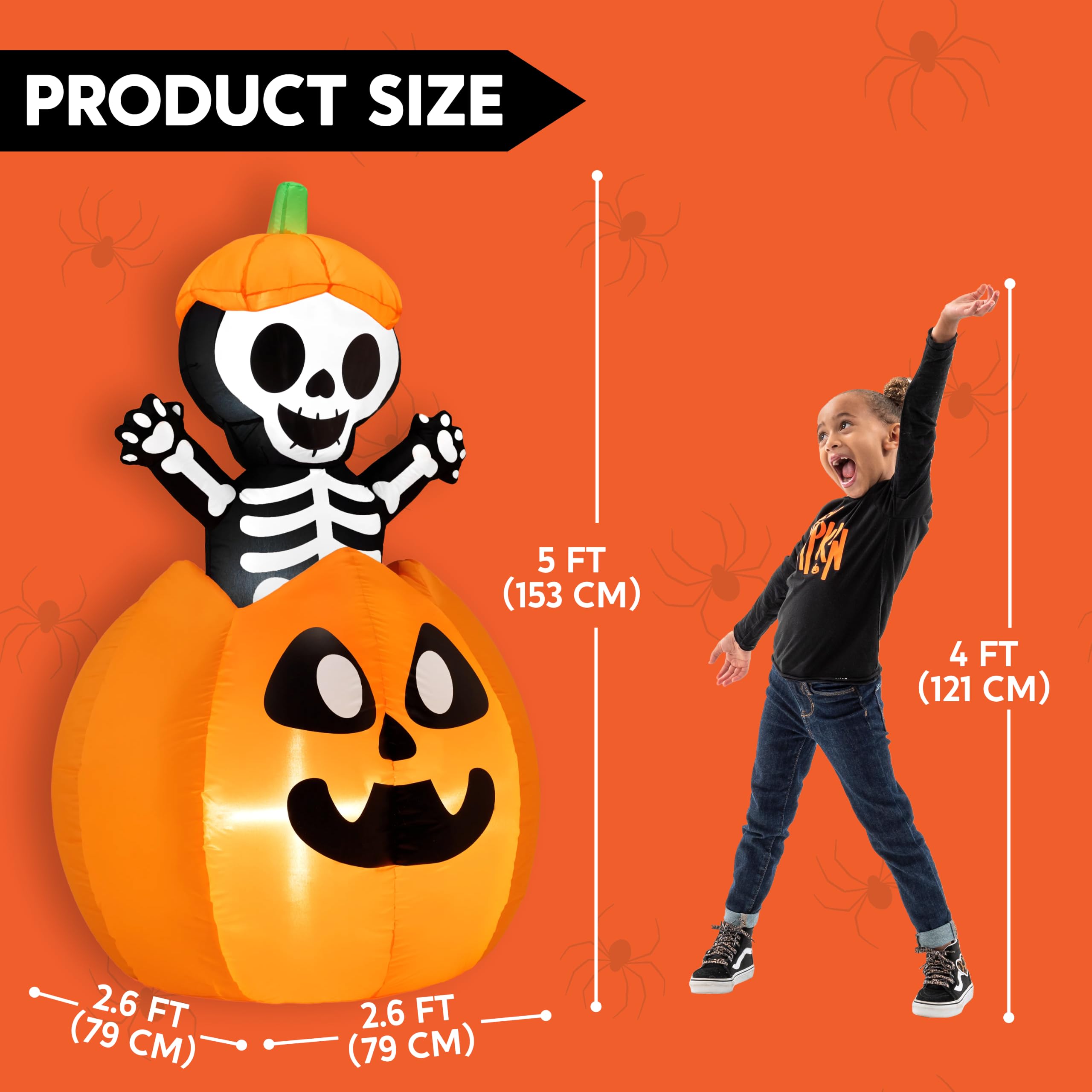 Joiedomi 5FT Halloween decoration setup in garden