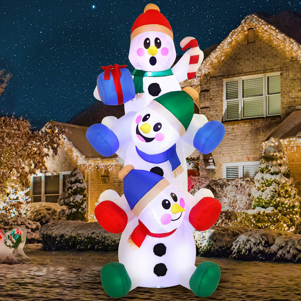 Joiedomi 6 FT Christmas Inflatable Snowman front view with built-in LED lights