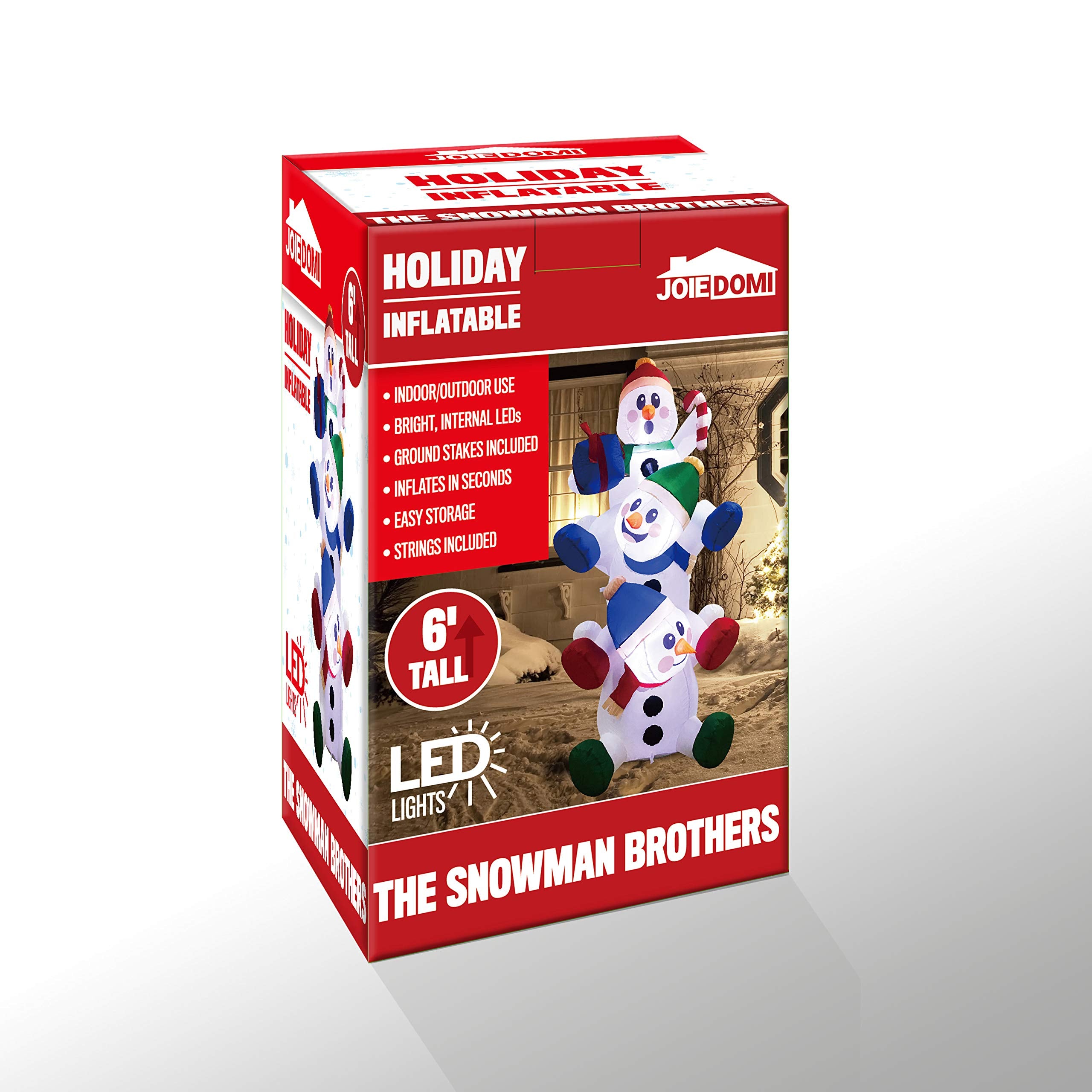 Joiedomi 6 FT Christmas inflatable snowman packaging and accessories