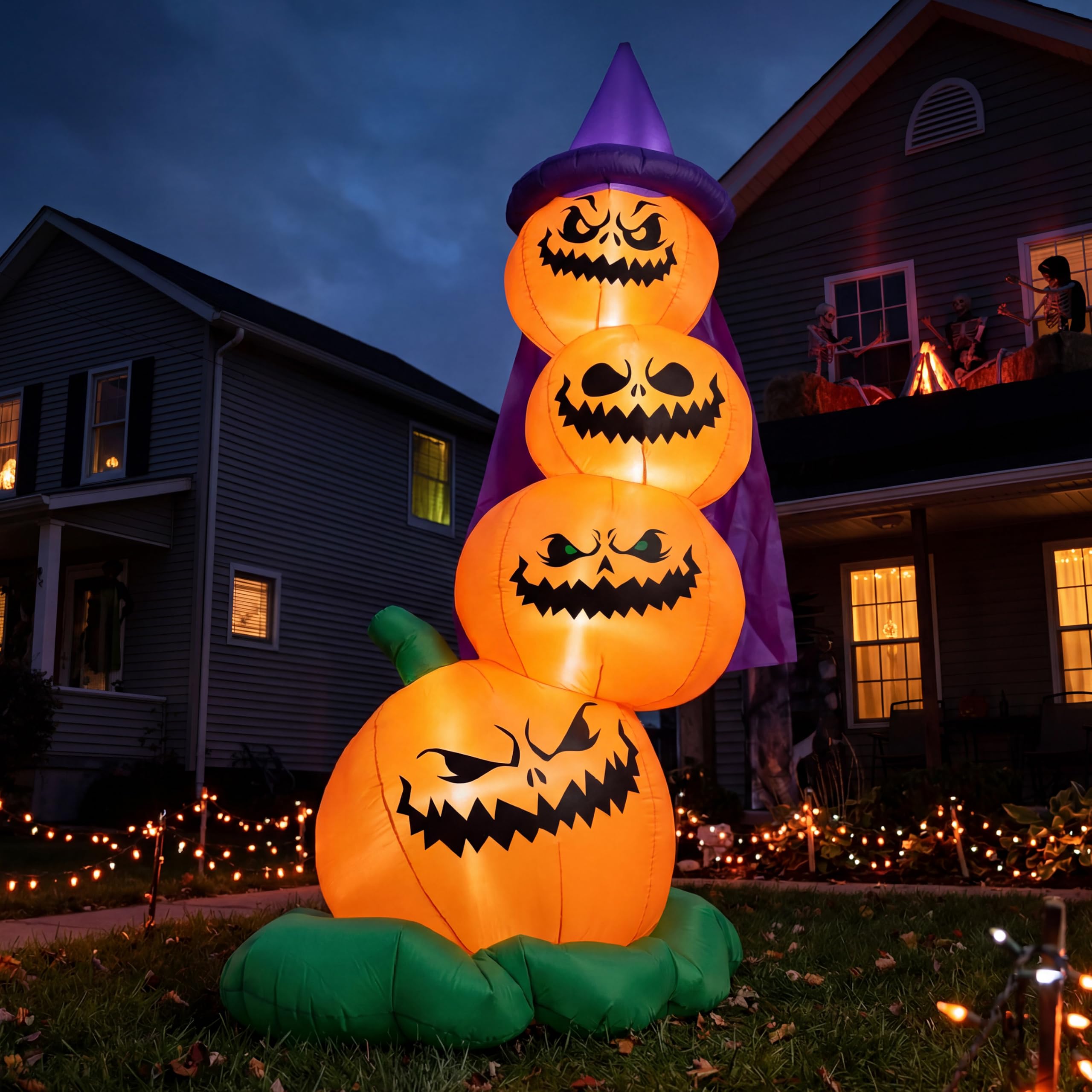 Joiedomi 6 FT Halloween Inflatable Pumpkin Decoration front view