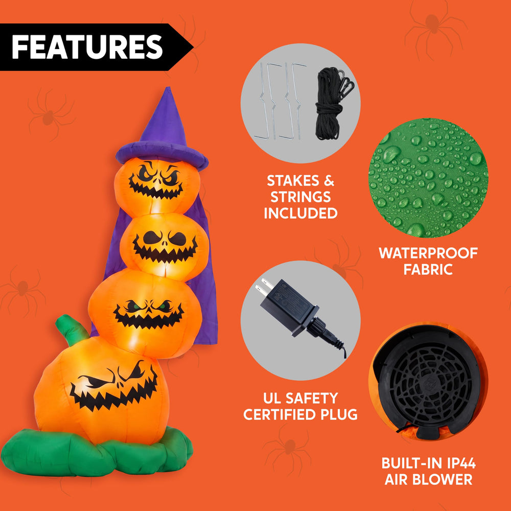 Joiedomi 6 FT Halloween Pumpkin with Purple Cape and accessories