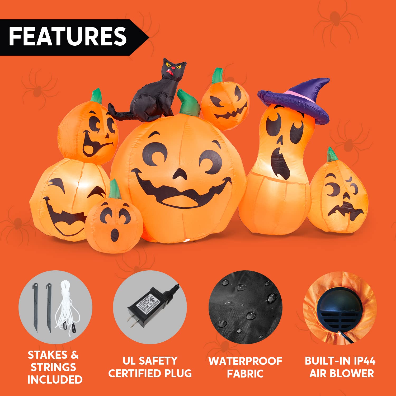 Joiedomi 6 FT inflatable pumpkins packed for storage