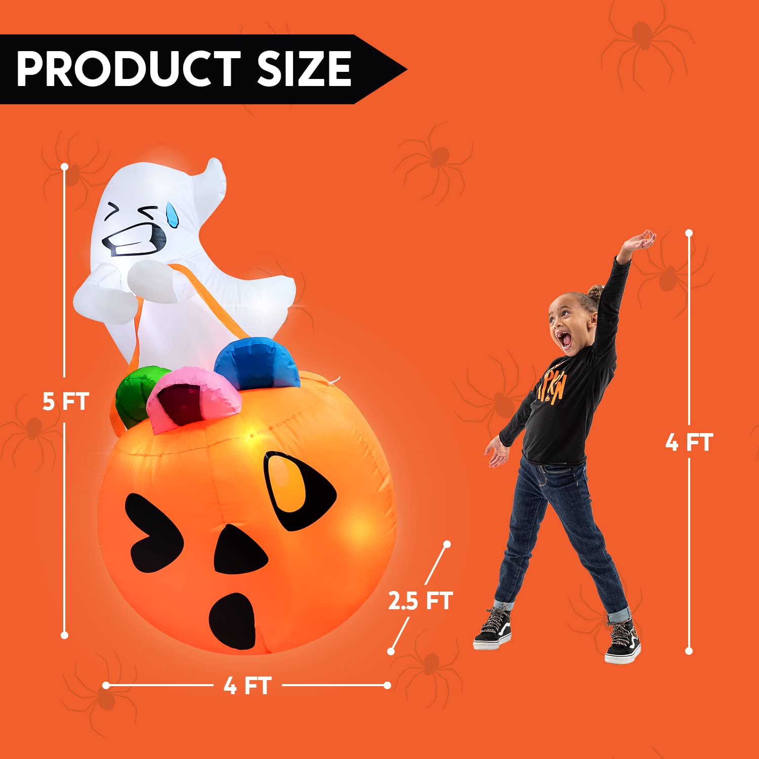 Joiedomi ghost inflatable with ground stakes and ropes
