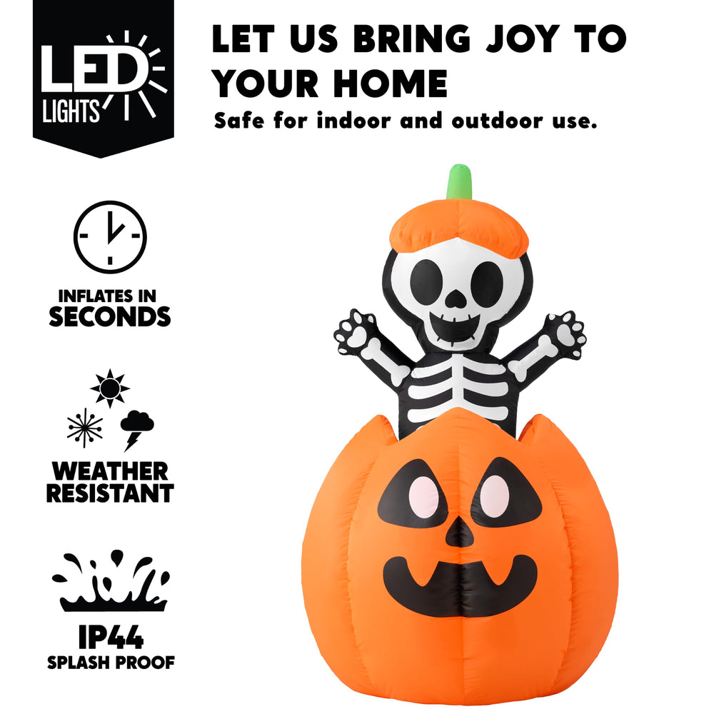 Joiedomi Halloween inflatable glowing at night with LED lights