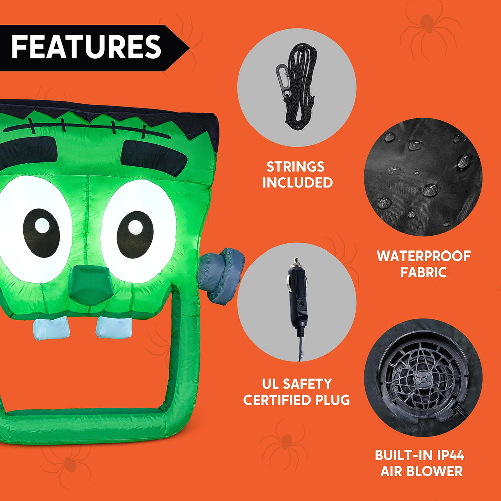 Joiedomi Halloween inflatable green zombie close-up on decoration