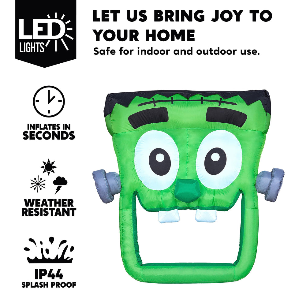 Joiedomi Halloween inflatable green zombie with ground stakes