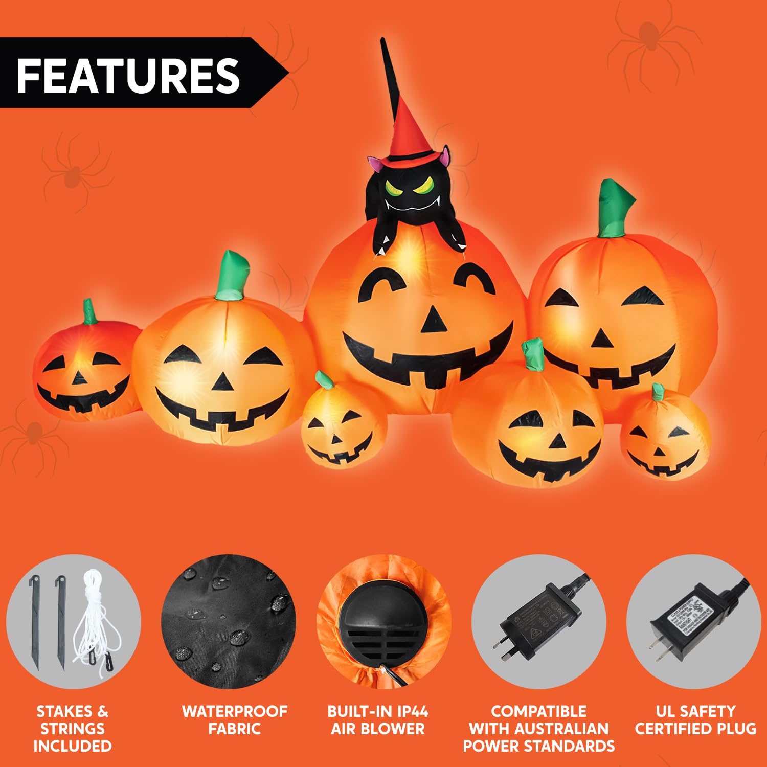 Joiedomi Halloween inflatable with bright LED lights at night