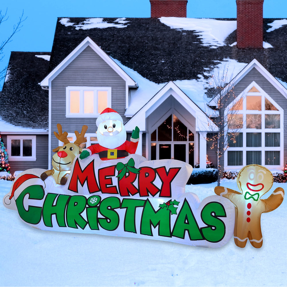 Joiedomi inflatable Christmas decoration in a festive garden setting