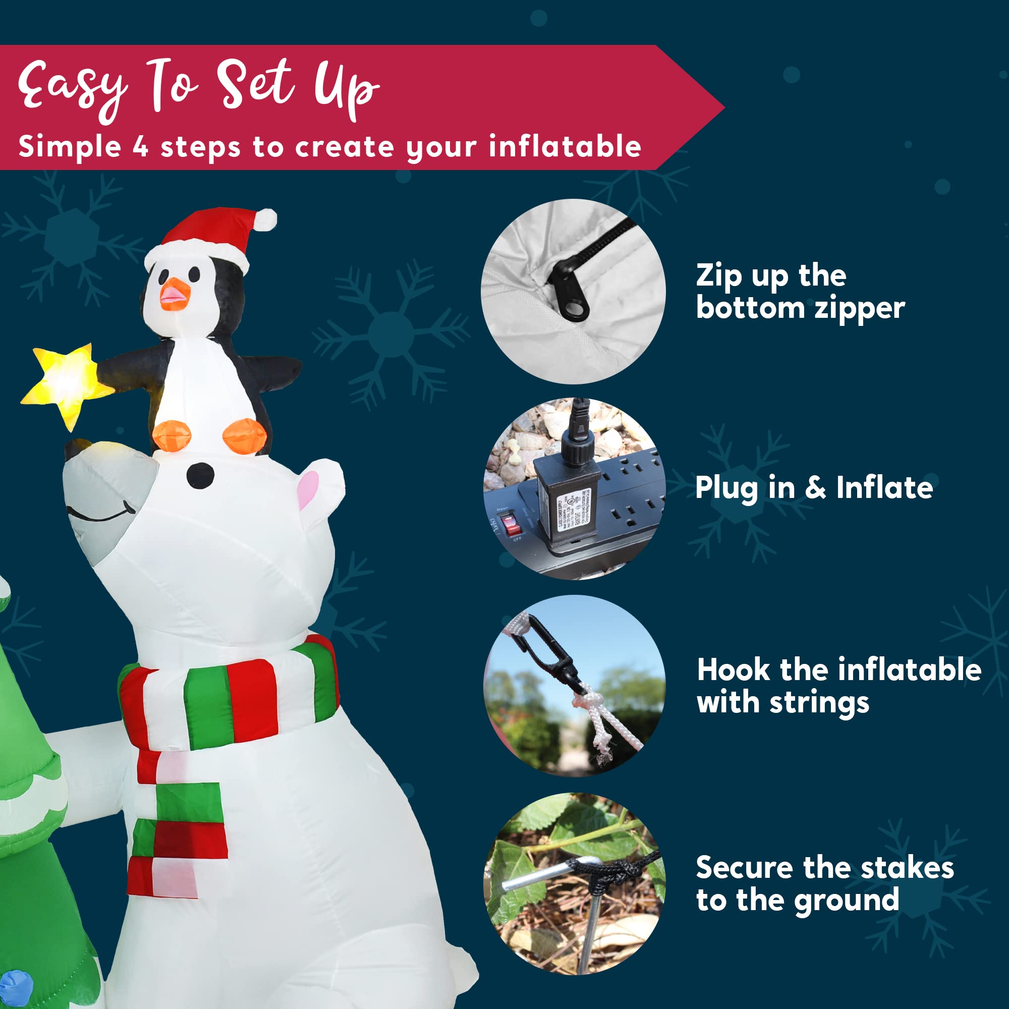 Joiedomi inflatable Christmas decoration in a winter scene