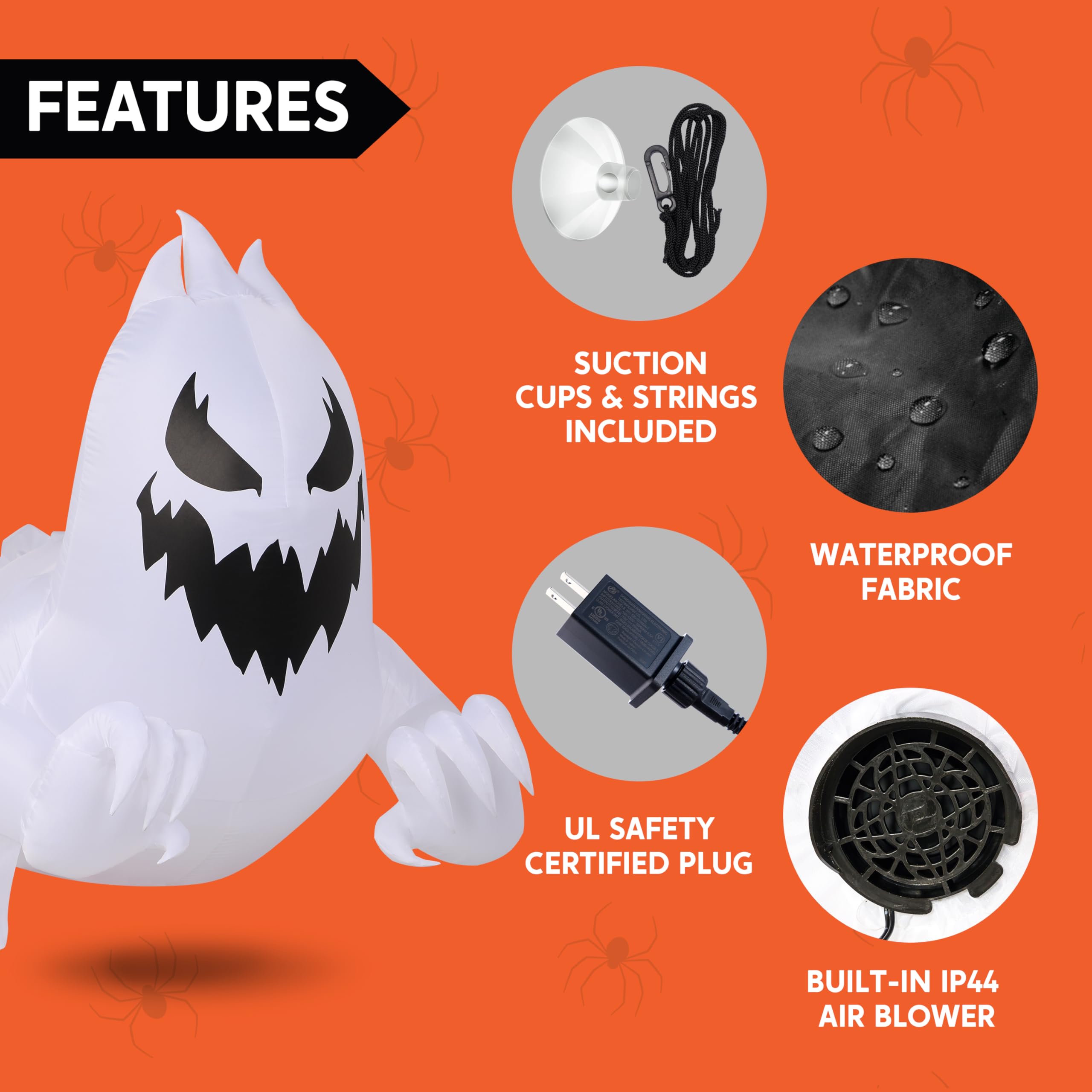 Joiedomi inflatable ghost displayed against a window