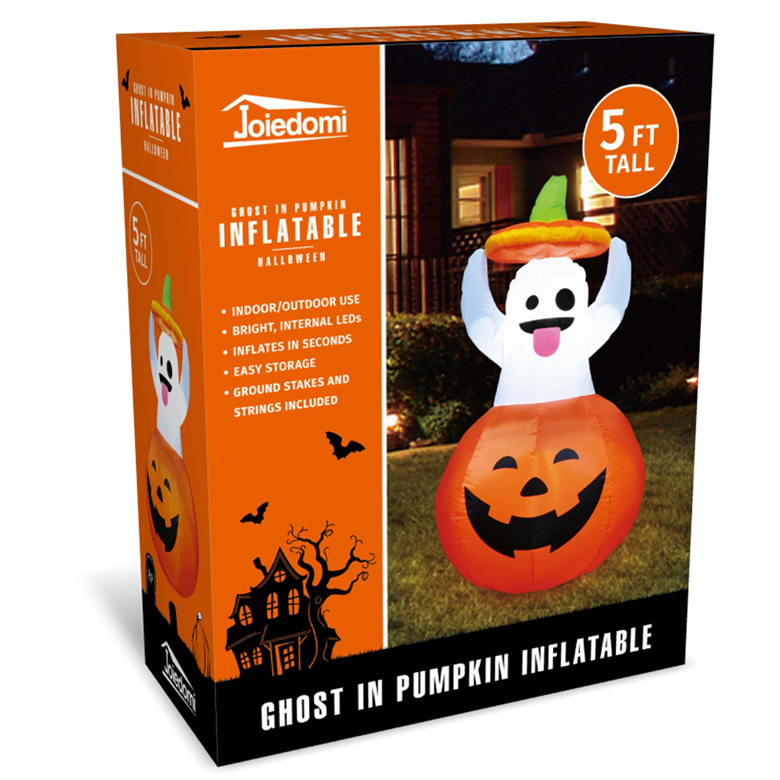Joiedomi inflatable ghost packaging showing contents