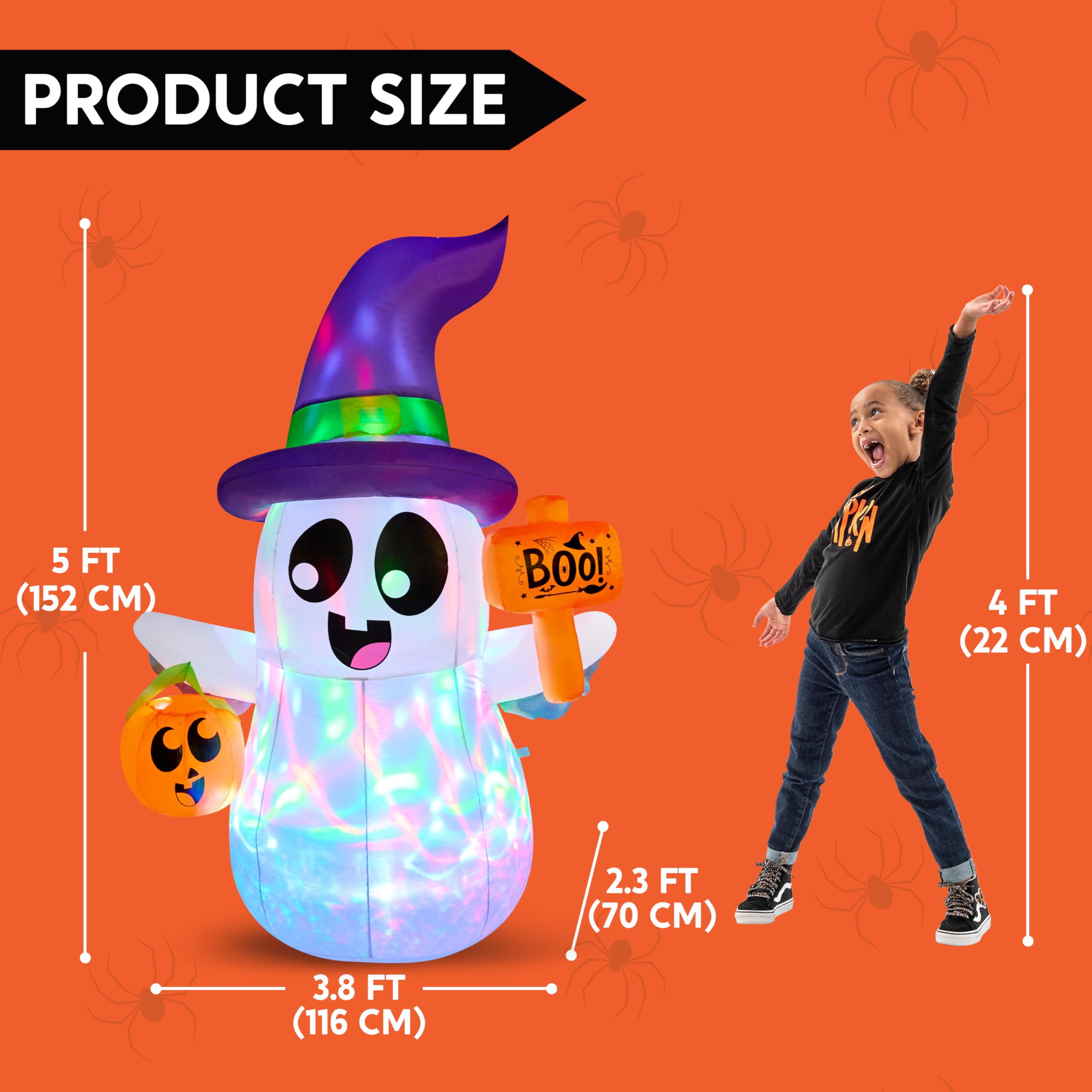 Joiedomi inflatable ghost setup in a garden for Halloween