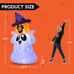 Joiedomi inflatable ghost setup with ground stakes and ropes