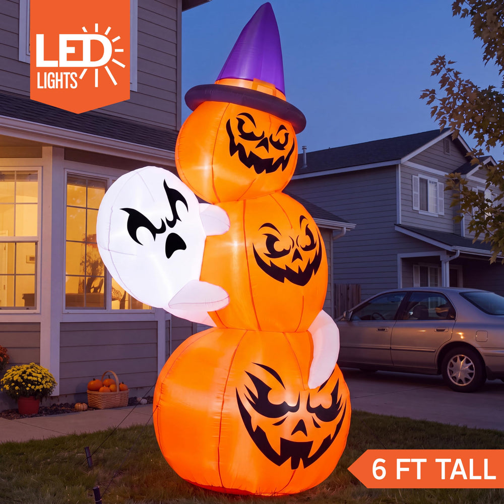 Joiedomi inflatable ghost with pumpkins during Halloween night