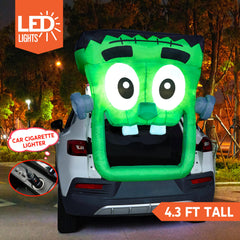 Joiedomi inflatable green zombie back view with stakes included