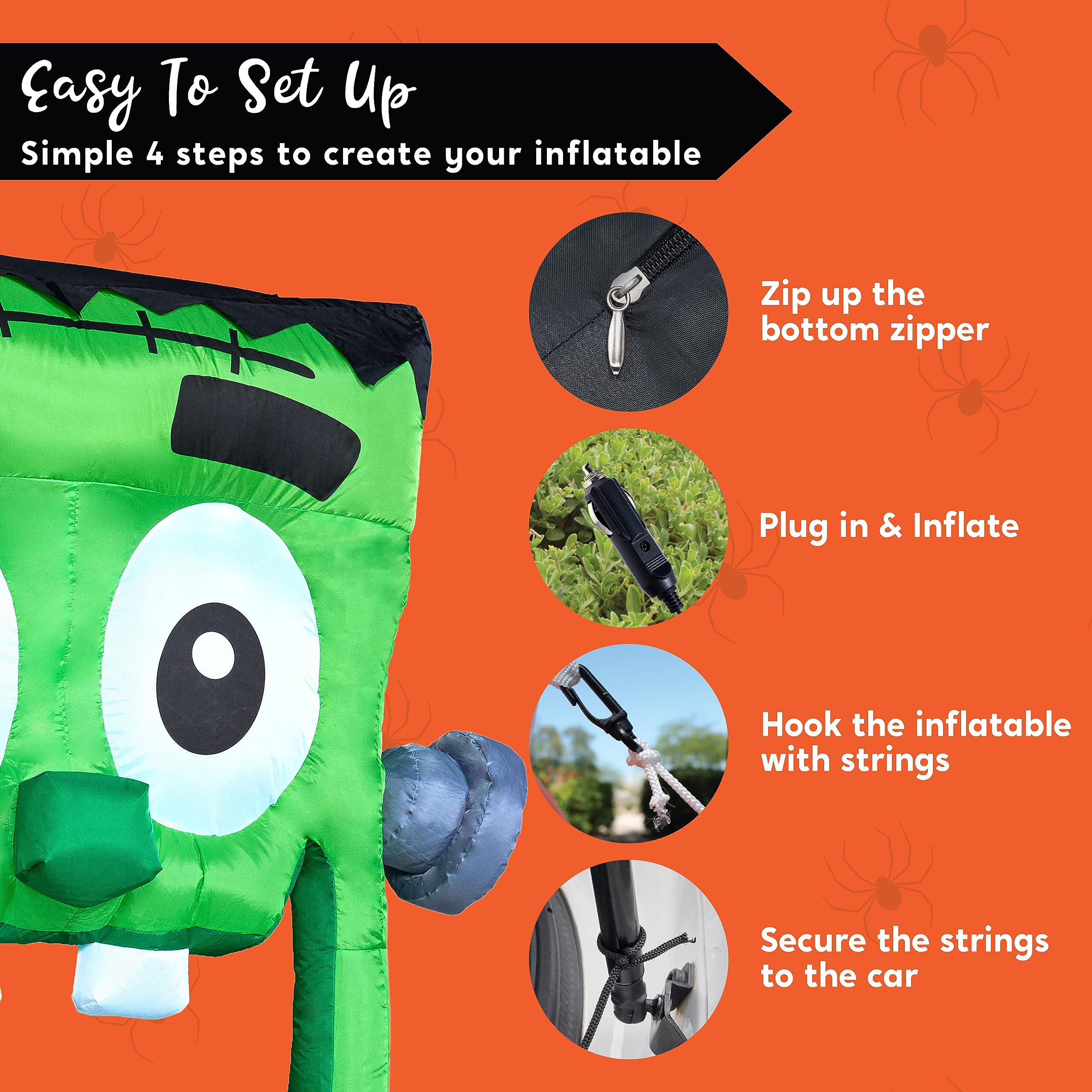 Joiedomi inflatable green zombie with sandbags for stability