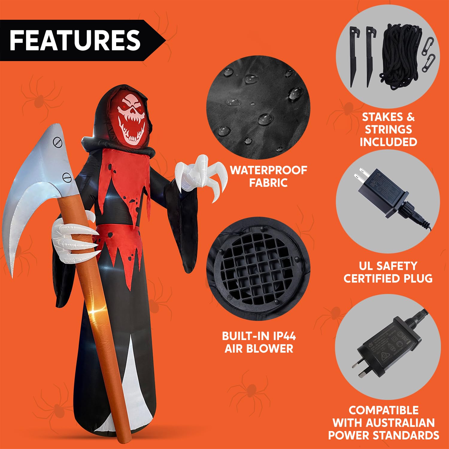 Joiedomi inflatable grim reaper with built-in sandbags
