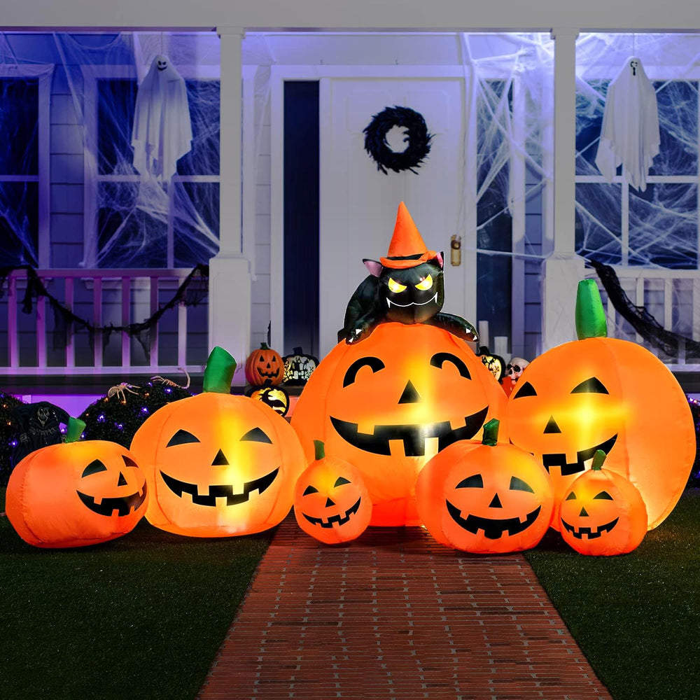 Joiedomi inflatable pumpkin set up for a Halloween party