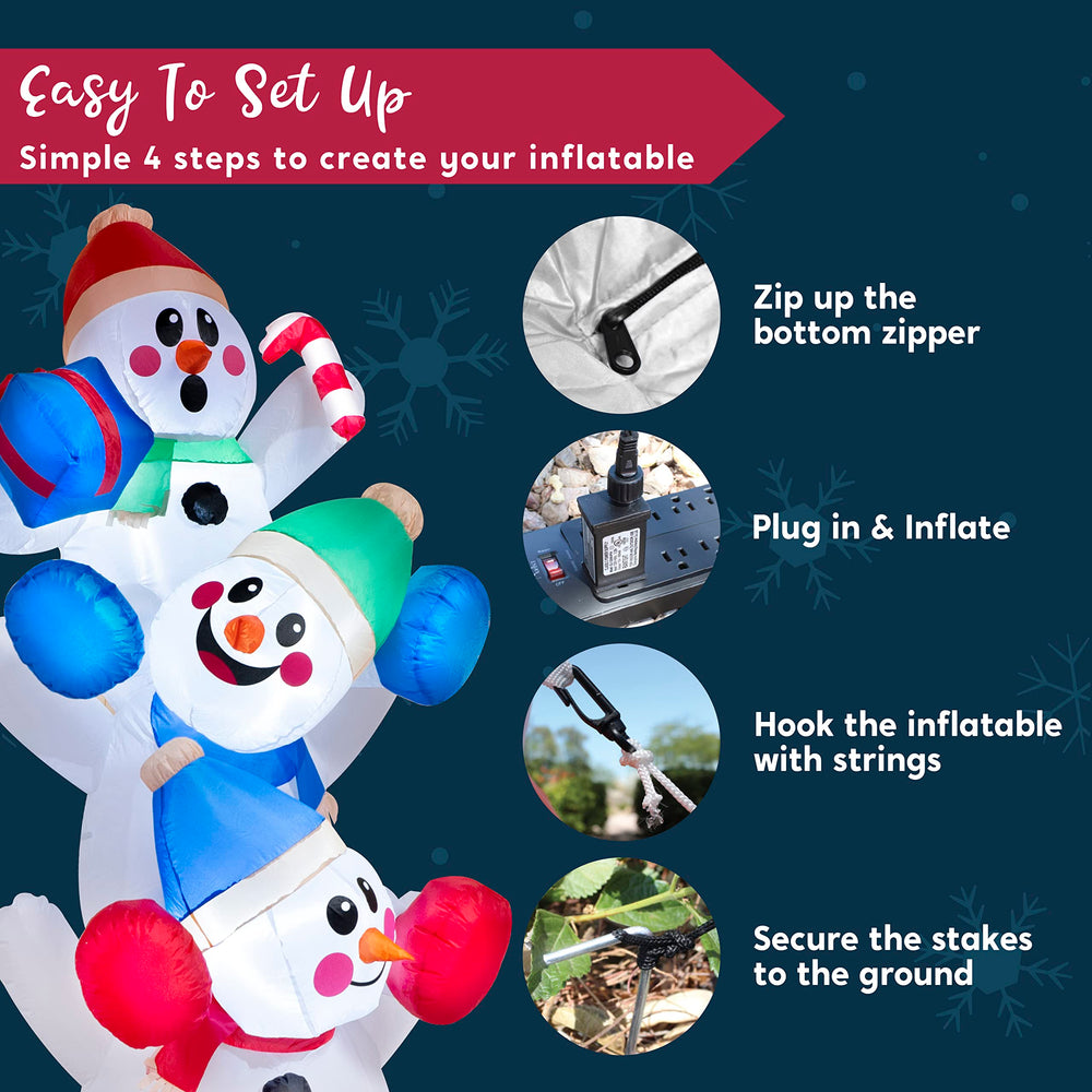 Joiedomi inflatable snowman in a winter landscape setting