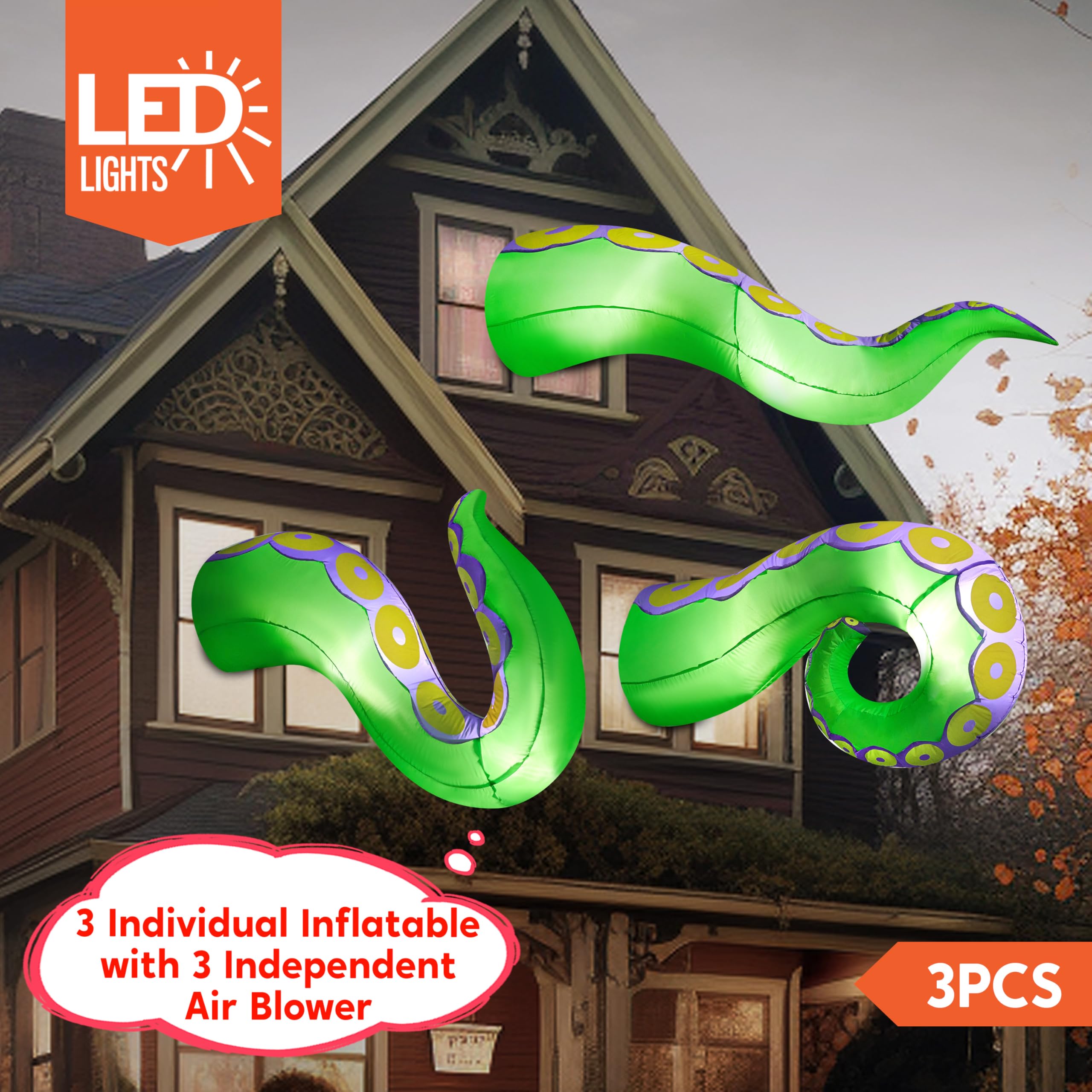 Joiedomi inflatable tentacles with built-in LED lights