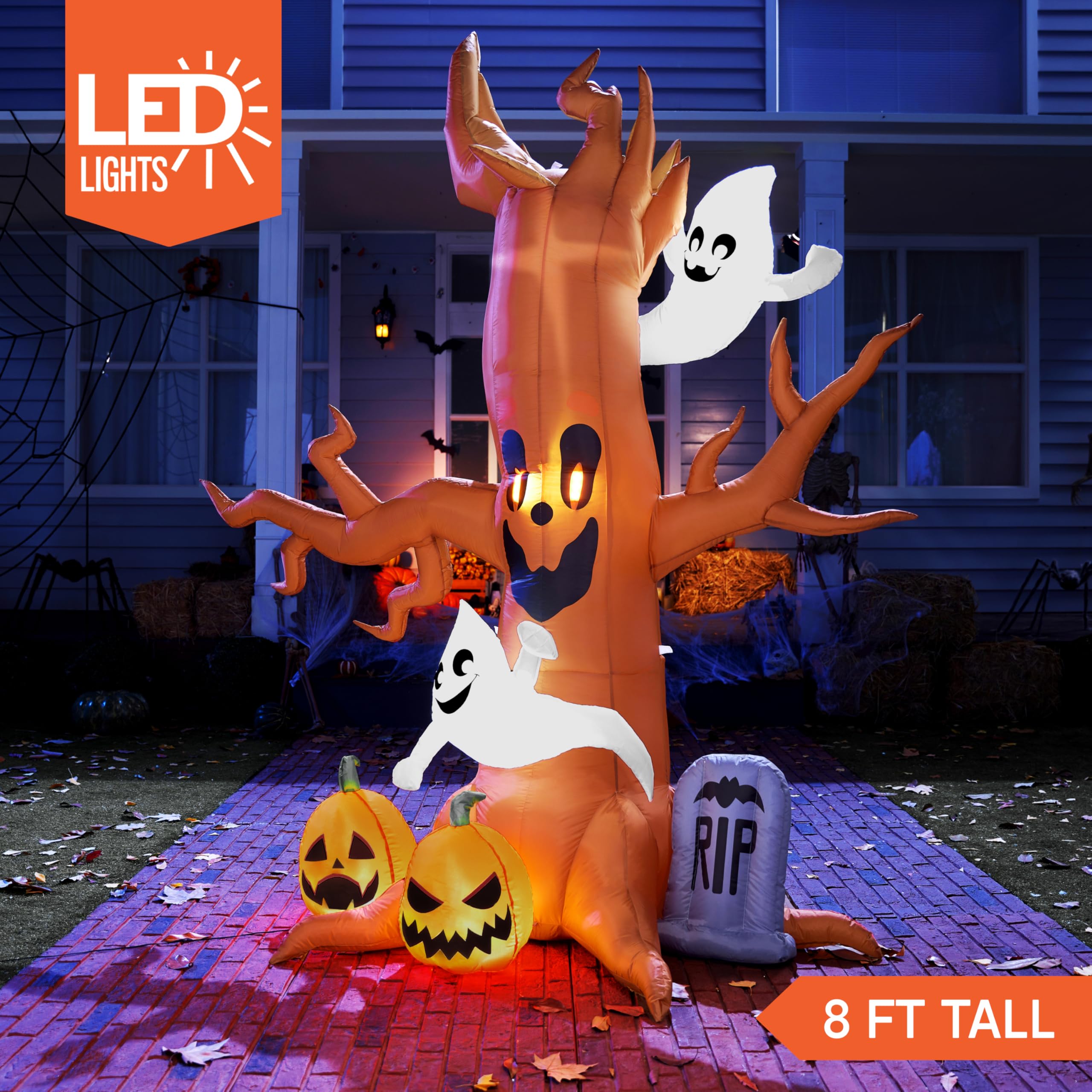Joiedomi inflatable tree with spooky design and ghost decor