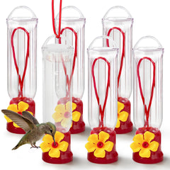 Joiedomi Set of 6 Mini Hummingbird Feeders, Transparent