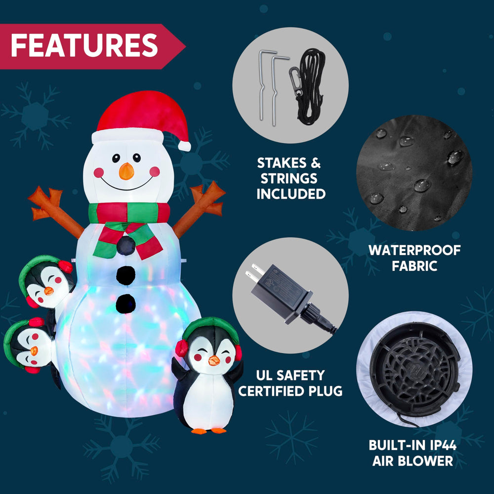 Joiedomi snowman inflatable packaging and dimensions