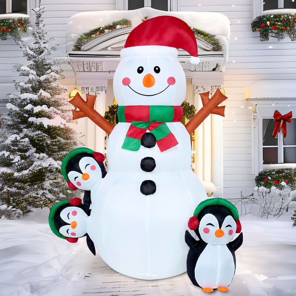 Joiedomi snowman inflatable with ground stakes and ropes