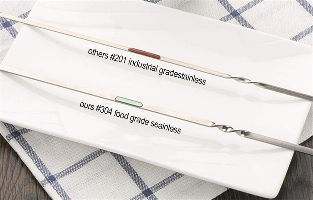 JOMVERL 14-inch skewers ready for grilling vegetables and meats