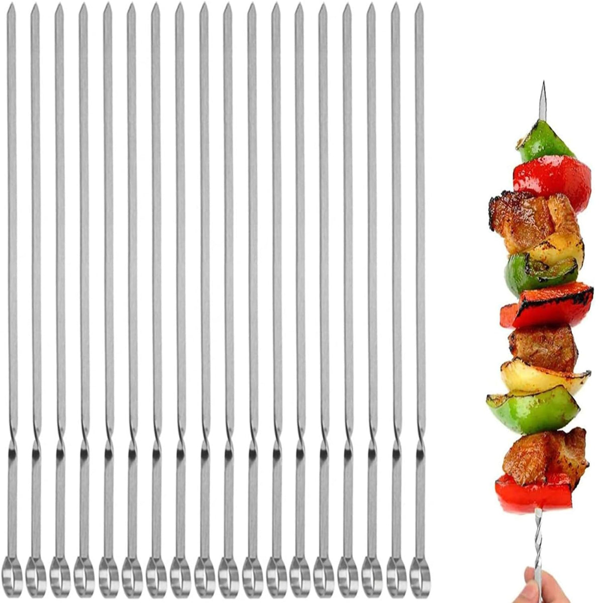 JOMVERL 14 inch stainless steel kabob skewers pack front view