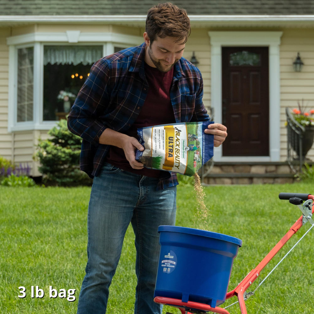 Jonathan Green Black Beauty Ultra Grass Seed Mix on a lawn