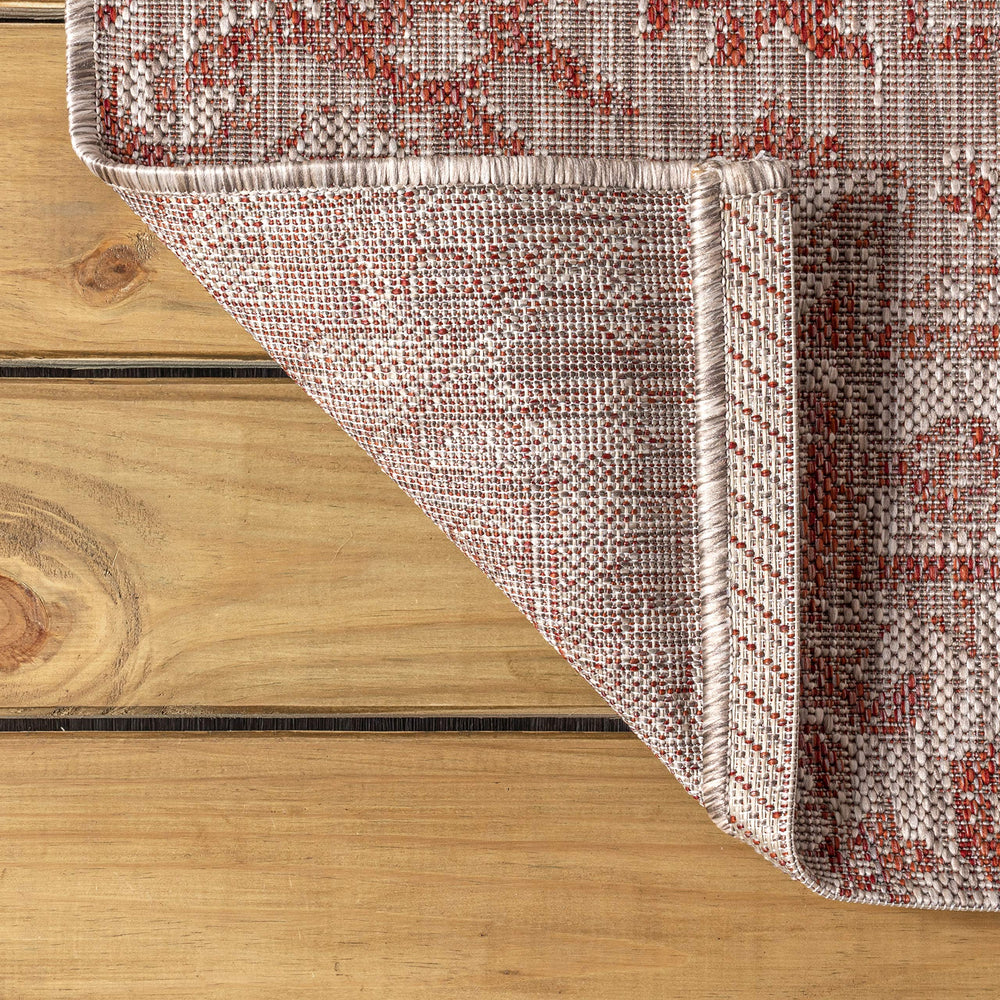 JONATHAN Y Boho Medallion Round Area Rug close-up of woven material