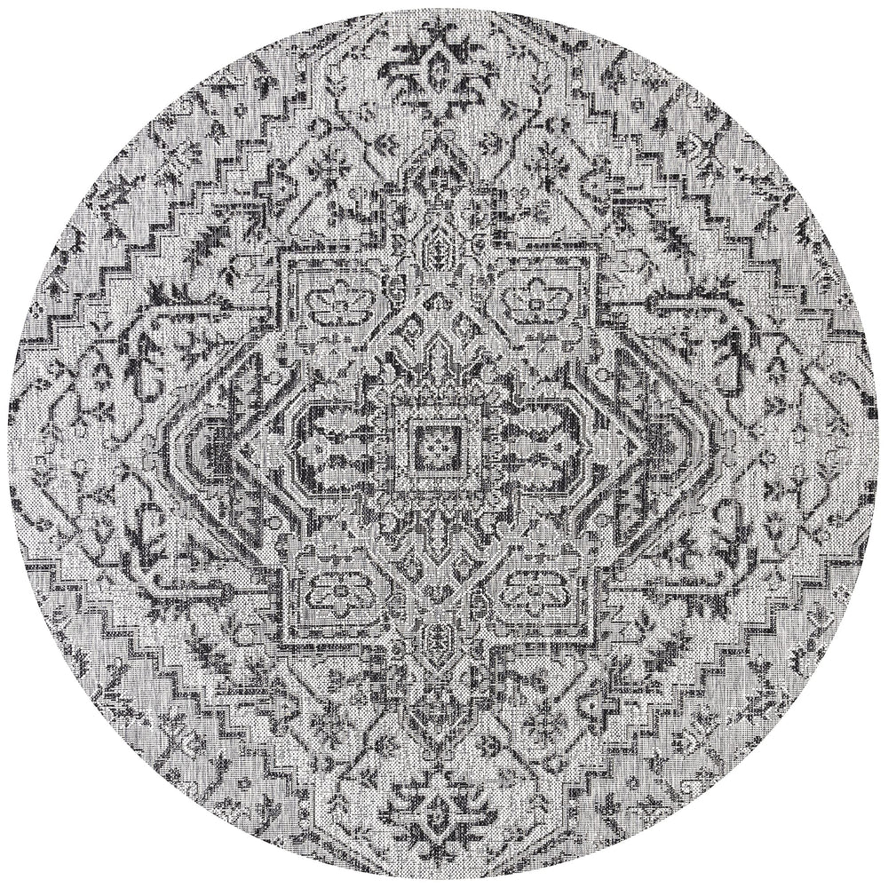 JONATHAN Y Boho Medallion Round Rug 3'1" Black/Gray packaging details