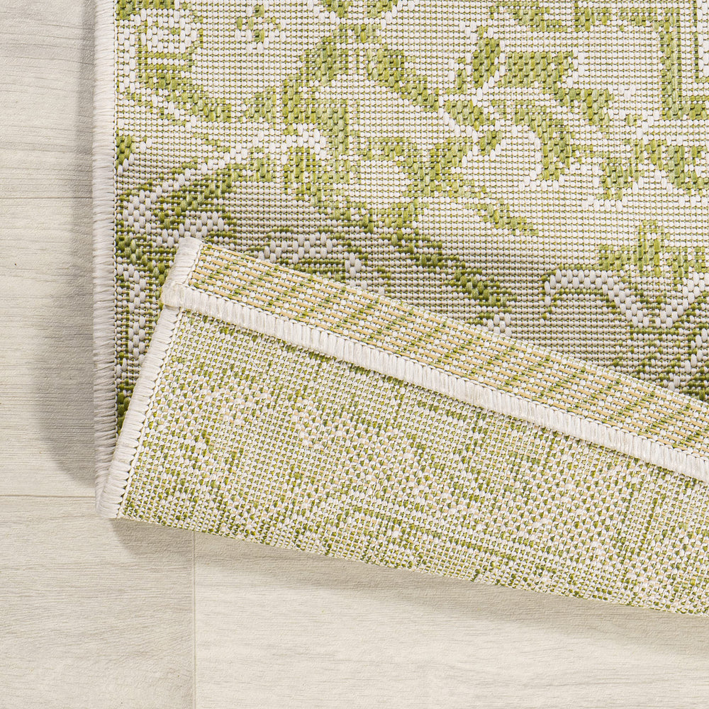 JONATHAN Y Boho Runner Rug close-up of cream and green colourway