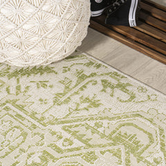 JONATHAN Y Boho Runner Rug displayed on patio