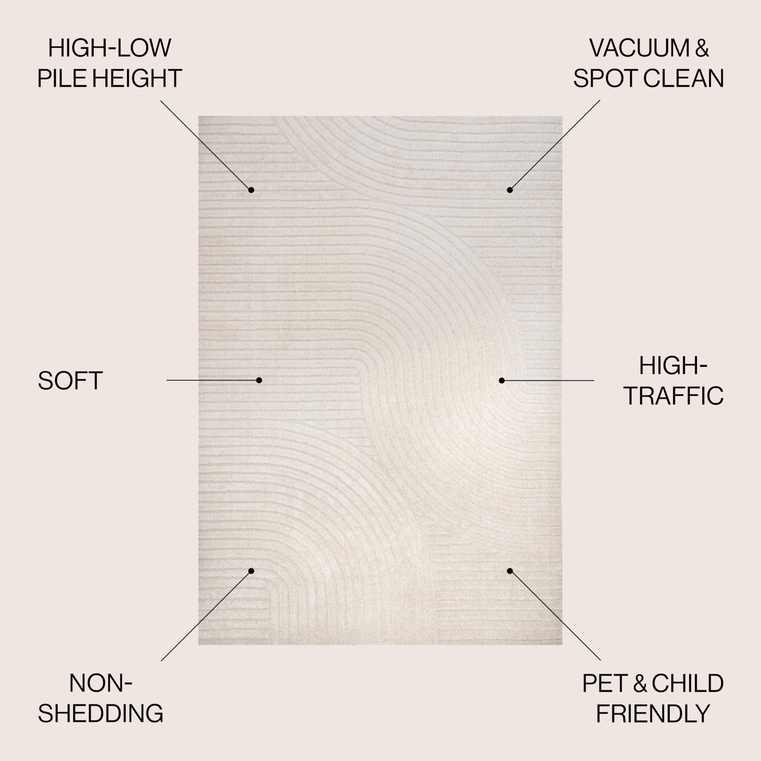 JONATHAN Y Hallie High-Low Curve Rug side view