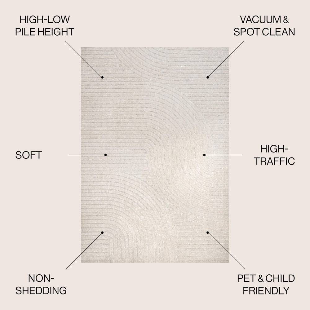 JONATHAN Y Hallie High-Low Curve Rug side view