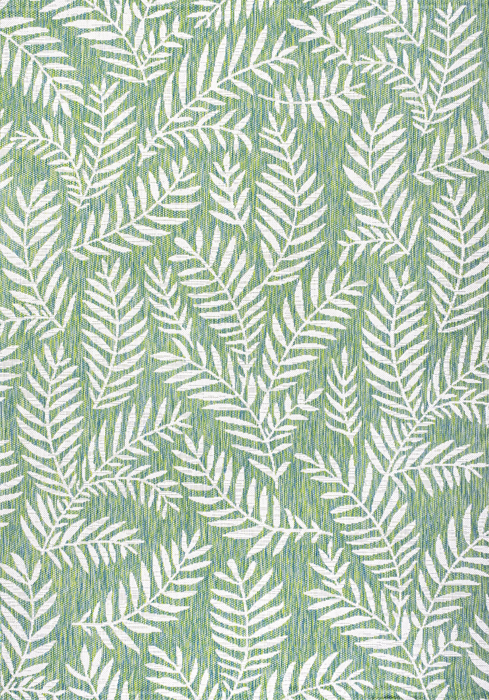 JONATHAN Y Palm Frond Area Rug rolled for storage