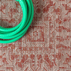JONATHAN Y rug displayed on a patio
