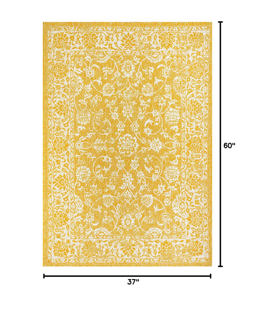 JONATHAN Y Weave Floral Area Rug 3'1"x5' close-up of texture