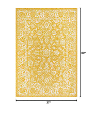 JONATHAN Y Weave Floral Area Rug 3'1"x5' close-up of texture