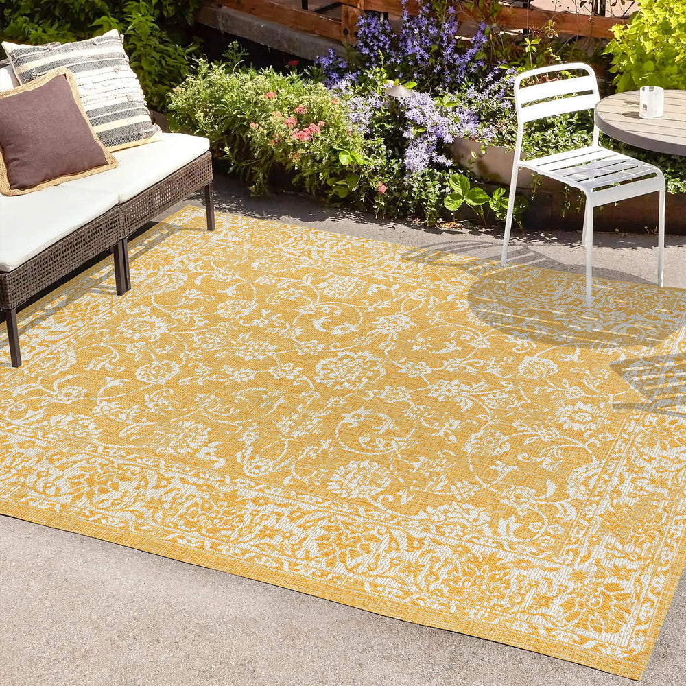 JONATHAN Y Weave Floral Area Rug 3'1"x5' rolled up for storage