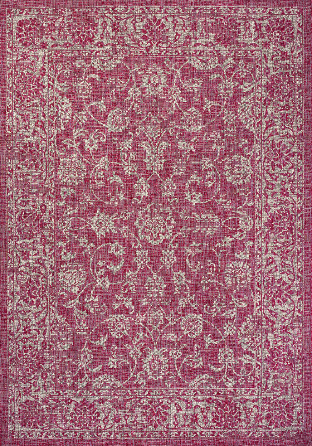 JONATHAN Y Weave Floral Area Rug in a garden setting