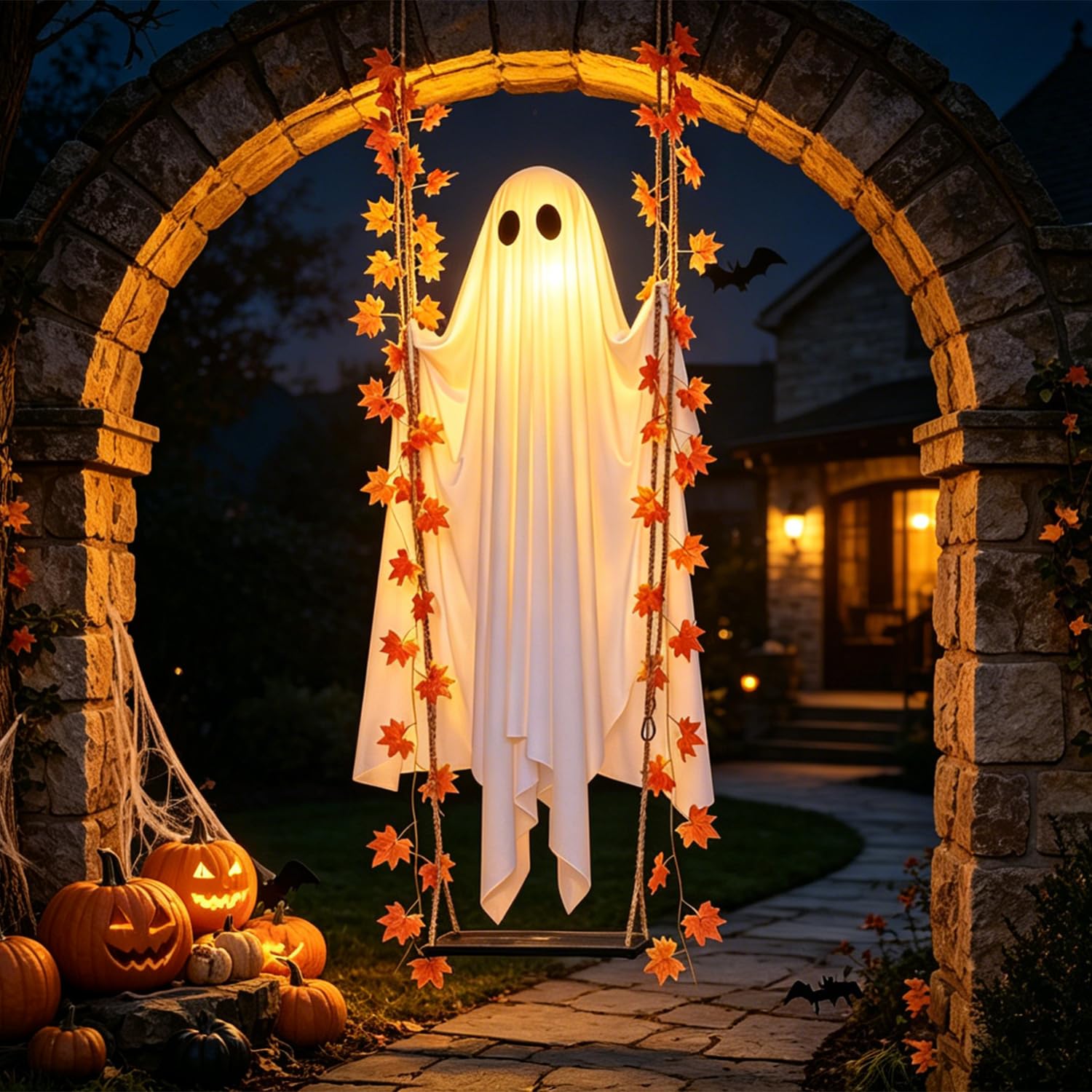 JooyDeepot Swinging Ghost hanging on a tree